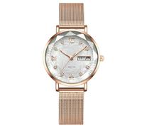 ARUNASO Wrist Women's Prismatic Watch Analog Quartz Wrist Watches Luminous Waterproof Wristwatches Digital Watch(Wei,Mesh Belt)