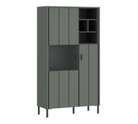 Arundel 2 Door Display Cabinet in Green/Grey, none