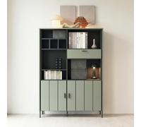 Arundel Bookcase - 2 Doors - 1 Drawer - Green