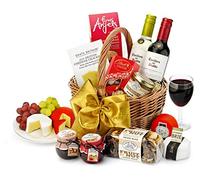 Arundel Cheese & Wine Hamper - Gourmet Cheese Gift Set with Red & White Wine, Mature Cheddar, Cotswold Brie, Luxury Shortbread - Luxury Food & Drink Gift Baskets, from Regency Hampers