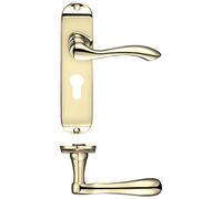 Arundel Door Handle on Backplate - Euro Profile - Polished Chrome