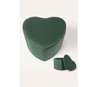 Arundel Heart-Shaped Velvet Footstool with Storage Homescapes Emerald One Size