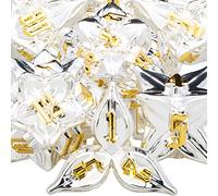 ARUOHHA DND Metal Dice Set Silvery Leaf Golden Numbers Design Polyhedral Dragons Dice with Box, 7PCS Dungeons D and D Dice RPG Role Playing Games D20 D12 D10 D8 D6