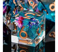 ARUOHHA DND Resin Dice Translucent Sharp Edged Dragons Dice Set, 7pcs Flower Leaf Dungeons Polyhedral Dice RPG Role Playing Game D20 D12 D10 D8 D6 D4