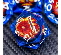 ARUOHHA Gazes Eye Dice DND Resin Dice Liquid Core Flaming RPG Sharp Edged Dice Set with Gift Box, Blue Polyhedral D and D Dice Set Compatible with Dungeons Dragons Role Playing Game D20 D12 D10 D8 D6