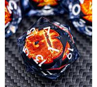 ARUOHHA Gazes Eye Dice DND Resin Dice Liquid Core Flaming RPG Sharp Edged Dice Set with Gift Box, Polyhedral D and D Dice Set Compatible with Dungeons Dragons Role Playing Game D20 D12 D10 D8 D6