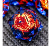 ARUOHHA Gazes Eye Dice DND Resin Dice Liquid Core Flaming RPG Sharp Edged Dice Set with Gift Box, Polyhedral D and D Dice Set Compatible with Dungeons Dragons Role Playing Game D20 D12 D10 D8 D6