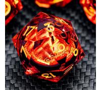 ARUOHHA Gazes Eye Dice DND Resin Dice Liquid Core Flaming RPG Sharp Edged Dice Set with Gift Box, Polyhedral D and D Dice Set Compatible with Dungeons Dragons Role Playing Game D20 D12 D10 D8 D6