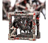 ARUOHHA Hollow DND Dice Set Blood Spatte 5-Headed Dragons D and D Dice with Gift Box, RPG Role Playing Games 7PCS Metal Dungeons Polyhedral Dice Set D20 D12 D10 D8 D6 D4