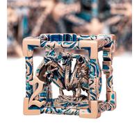 ARUOHHA Hollow DND Dice Set Copper Blue 5-Headed Dragons D and D Dice with Gift Box, RPG Role Playing Games 7PCS Metal Dungeons Polyhedral Dice Set D20 D12 D10 D8 D6 D4