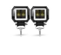 ARUPMN Headlamp Front Headlight FIt For Motorcycle Jeeps SUV 12V 24V Angel Eyes Driving Lights2PC 3 Inch 7D Lens LED Light Bar Square Car Headlight Motorcycle Spotlights(2pcs Square Blue)