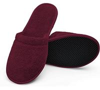 Arus 2 Pairs Spa Slippers, Burgundy, 5/8 UK