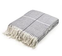 Arus Acrylic Highlands Collection Queen Size Tartan Plaid Design Throw Blanket Grey, 60x80 inches