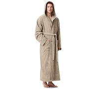 Arus Men's bathrobe with hood, 100% cotton terry, extra long, XXL-3XL long, Beige
