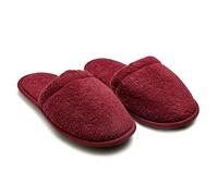 Arus Men's Cotton Slippers Turkish Terry for Spa and Bath, Burgundy, Large