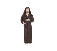 Arus Men's Hood'n Full Ankle Length Hooded Turkish Cotton Bathrobe - Brown -