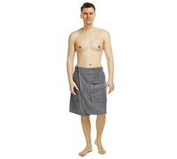 Arus Men's Towel Wrap, 100% Turkish Organic Terry Cotton, Grey, P/S