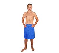 Arus Men's Towel Wrap, 100% Turkish Organic Terry Cotton, Royal Blau, P/S