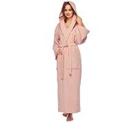 Arus Women's Bathrobe, Cotton, Hooded, Long - powder pink, XL-XXL