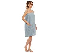 Arus Women's Bathrobe GOTS Certified Organic 100% Turkish Terry Cotton Robe Adjustable Closure Bath Wrap, Seafoam, Medium
