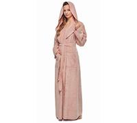 Arus Women's Princess Robe Ankle Long Hooded Lightweight Turkish Cotton Bathrobe, Misty Rose, Medium