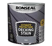 ARUUJ 2.5L Decking Stain Paint Ultimate Protection - Slip Resistant Rainproof Slate Paints for Hardwood Softwood Exterior Wood - Protects from Scuffs and Scratches Stays Tough in Winter (Slate)