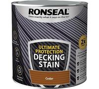 ARUUJ 2.5L Decking Stain Paint Ultimate Protection - Slip Resistant Rainproof, Suitable for Hardwood Softwood Exterior Wood - Protects from Scuffs and Scratches Stays Tough in Winter (Cedar)