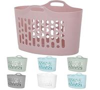 ARUUJ 50L Flexible Laundry Basket Plastic Flexi Tub - Heavy Duty Storage Basket Freestanding Clothes Washing Organiser - Indoor Outdoor Home Garden Bedroom Laundry Room Bucket In Assorted Colors