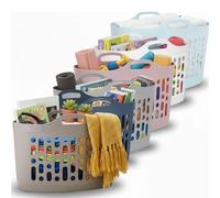 ARUUJ - 8L Flexi Basket 1 Pcs, Laundry Washing Bucket, Flexible Baskets With Handle, Large Plastic Storage Hamper, Lightweight Home Organisation Bucket, Strong Flexi Baskets Washing Line