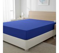ARUUJ - King Microfibre Fitted Sheet Royal Blue, 25cm (9.85") Deep Pocket Snug Fit, Soft Brushed Bedding, Fade & Wrinkle Resistant Bottom Sheet, 60” × 80” (150 × 200 cm)
