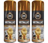 ARUUJ - Multipurpose Spray Paint 400ML - Brilliant Gloss Finish Aerosol Sprays - Metallic Interior Exterior Paints - Long Lasting Quick Drying Effect - For Metal, Wood, Plastic (3, Deep Copper)