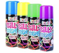 ARUUJ Silly String Spray 200ML - Long Lasting Spray - Crazy Colourful Decorations Spray - Multicolour Birthday Party Cans - Colourful Movement Sprays - for Birthday Parties Celebration Occasions (4)