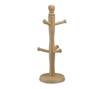 ARUUJ Wooden 6 Cup Mug Tree - Kitchen Worktop Free Standing Rack - Strong Wood Holders (Beechwood)