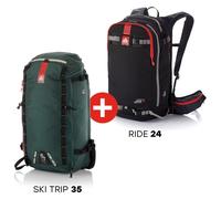 Arva - Pack of mechanical airbag bags - Airbag Switch Adventure Bundle (Ride 24 + ST35) - Red Red one size