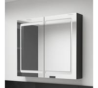 arvada bathroom mirrored cabinet in shining black with led