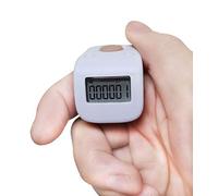 Arvakr Rechargeable Silent Finger Counter 6 Channels Digital Tasbih Tally Clicker with LED for Prayer Knitting Sports Gift White