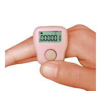 Arvakr Rechargeable Silent Finger Counter 6 Channels Digital Tasbih Tally Clicker with LED for Prayer Knitting Sports Gift Pink