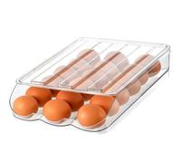 ARVALOLET Automatic Rolling Egg Container 1/2/3 Layer Egg Storage Bin Holds 18/32/54 Eggs Sliding Egg Organizer BPA Free for Refrigerator