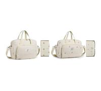 ARVALOLET Cotton Quilted Baby diaper bag with a bear motif Large with diaper pad and shoulder bag for travel and everyday life