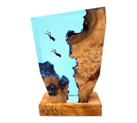 ARVALOLET Seabed World Organism Resin Table Light USB Charge Seabed Exploration Organism Resin Table Light Deep Sea Diver Night Light Bedroom Office Desk Decor