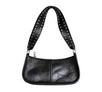 ARVALOLET Studded Decor Underarm Shoulder Bag Adjustable Strap Shoulder Bag Women Retro Shoulder Bag Leather Shopping Bag Stylish Handbag for Girls, black, 21x14x6cm