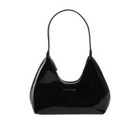 ARVALOLET Women Patent Leather Tote Bag Versatile Fashion Shoulder Bag Casual Crossbody Hobo Bag Zipper Armpit Bag Girls Dating Purse, black, 9.4x5.9x3.54in