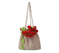 ARVALOLET Women's hand -woven shoulder bag flower pattern trendy knitted hollow dead big capacity for evening party work