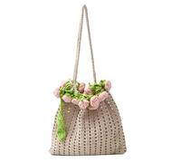 ARVALOLET Women's hand -woven shoulder bag flower pattern trendy knitted hollow dead big capacity for evening party work