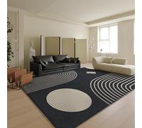 Arvella Rug Area Rugs 70 x 140 cm Living Room Rugs for Bedroom kinchen Non-Slip Carpet Soft Floor Mat Home Decor Carpet Modern Geometric Patchwork Black