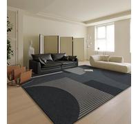 Arvella Rug Area Rugs 70 x 140 cm Living Room Rugs for Bedroom kinchen Non-Slip Carpet Soft Floor Mat Home Decor Carpet Modern Geometric Patchwork Black