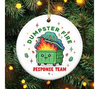 ARVEXO Funny Work Gifts for Women Men - Ceramic Christmas Ornaments 2025 - Appreciation Gifts for Coworkers, Emotional Support Dumpster Fire Ornament, White Elephant Gift Ideas, Gag Gift for Friend