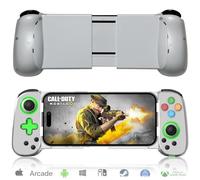 arVin Wireless Gaming Controller for iPhone, Android with Phone CASE Support & Green Light, Bluetooth Gamepad for iPhone/iPad/Samsung/Tablet/Switch/PS4/PC, Call of Duty Mobile, Genshin Impact, Diablo