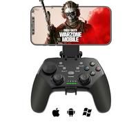 arVin Wireless Phone Gaming Controller for iPhone/Android/Switch/PC/iPad/PS4 Bluetooth Gamepad with Phone Holder, Play Cloud Game, Streaming on PS3/PS4/Xbox, Black