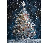 ARVINKEY DIY 5D Diamond Painting Kit, Full Drill Paint by Numbers Embroidery Cross Stitch Arts Craft Canvas, Christmas Tree Rhinestone Crystal Drawing Gift for Adults Kids, 16"X12"